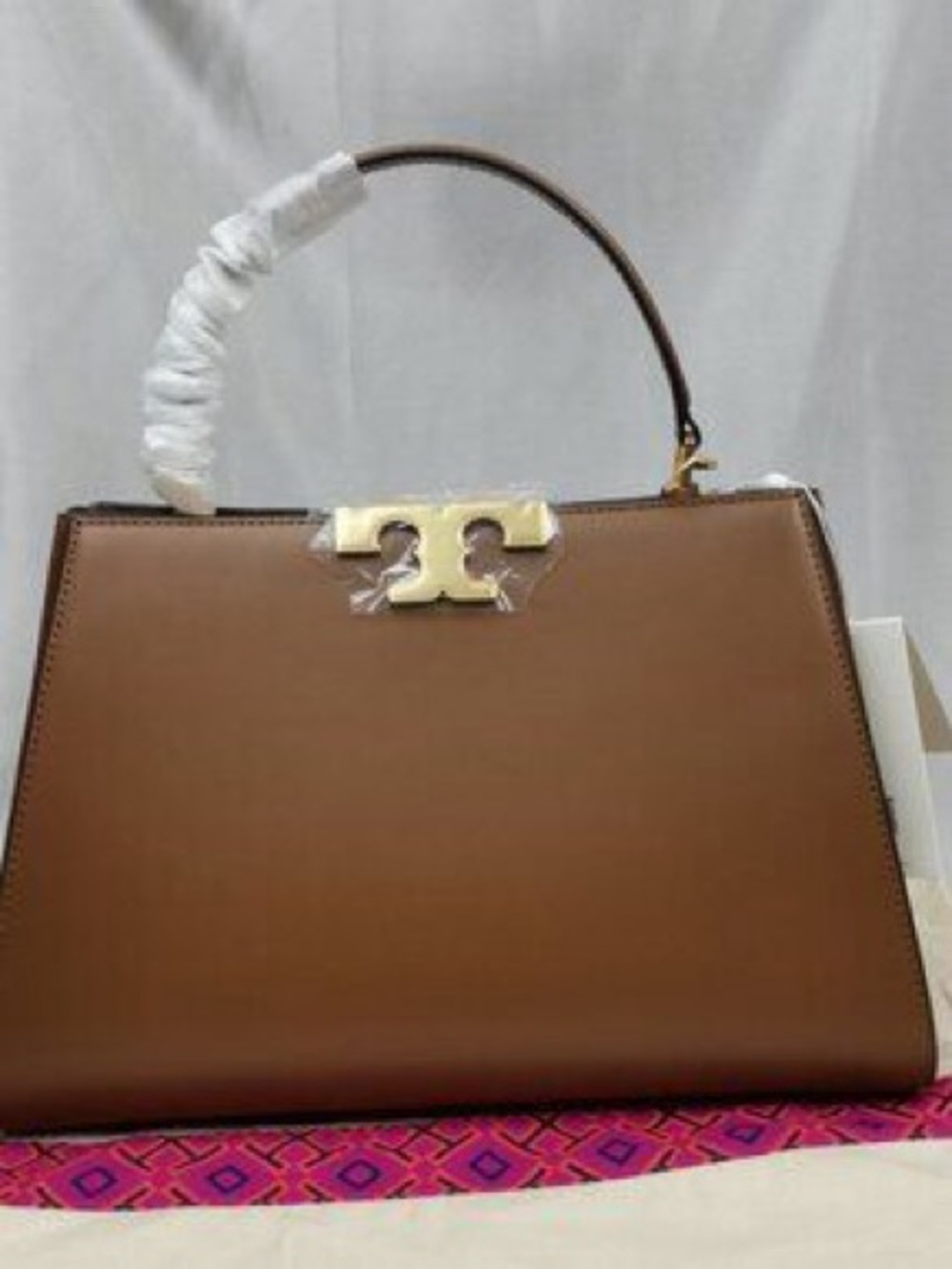 Tory Burch Brown Leather Top-Handle Satchel - Picture 2 of 3